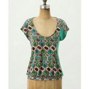 Anthropologie Silk Road Mosaic Tee